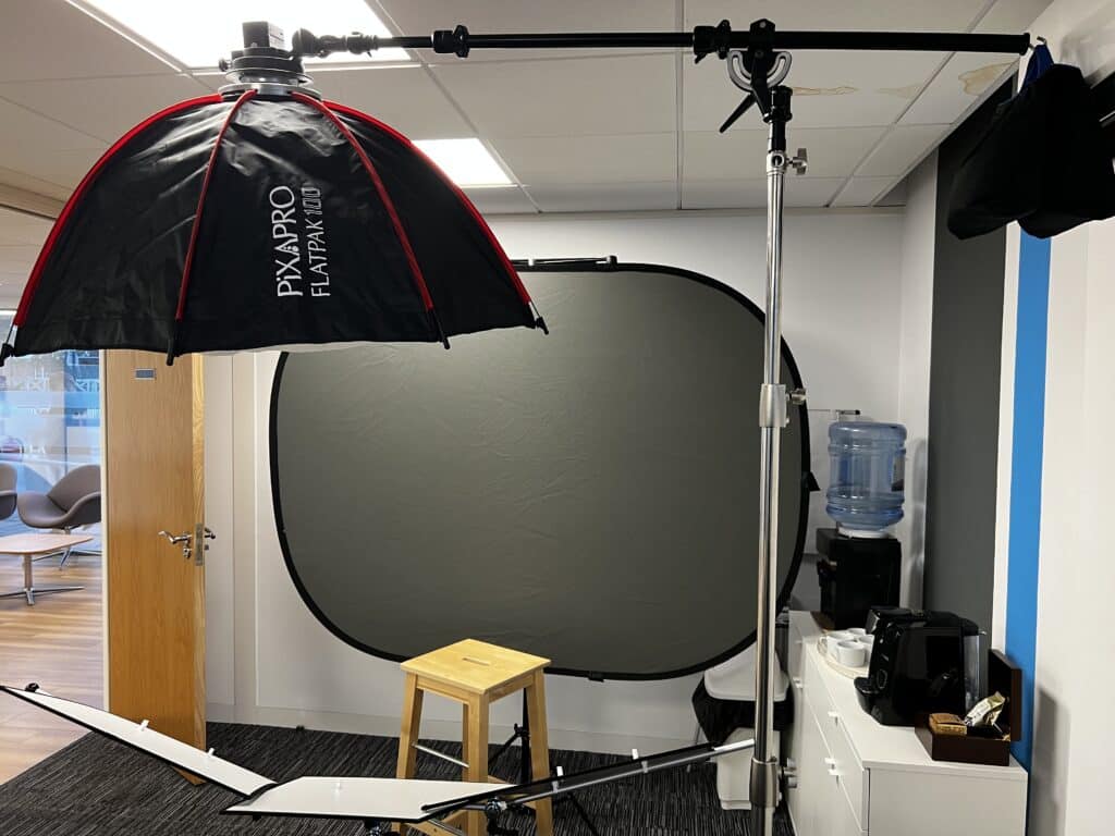 corporate headshot photography setup